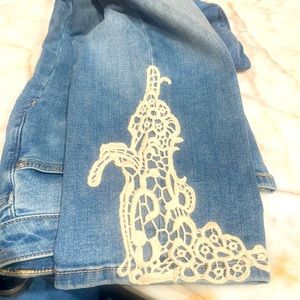 Inc Denim decorative crop Jean